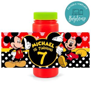 Mickey Mouse Bubbles Wrapper Template to Print at Home Instant Download