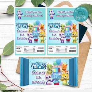 Word party Rice Krispies Treats Template Printable Instant Download