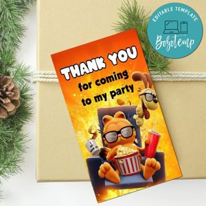 Garfield Thank You Tag Customizable Template To Print At Home Instant Download