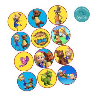 Goldie And Bear Cupcake Toppers Template Printable Instant Download