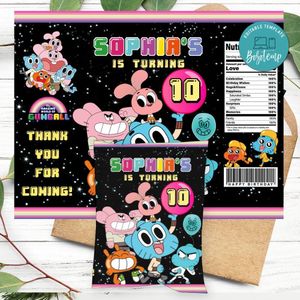 Gumball Birthday Party Chip Bag Digital File Printable Instant Download