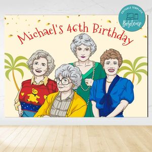 Golden Girls Birthday Backdrop Digital File Template Instant Download