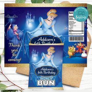 Cinderella Honeybun Snack Bag Digital File Printable Instant Download