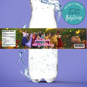Encanto Birthday Water Bottle Label Template to Print at Home Instant Download