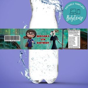 Dalia and the Red Book Birthday Water Bottle Label Template to Print at Home Instant Download