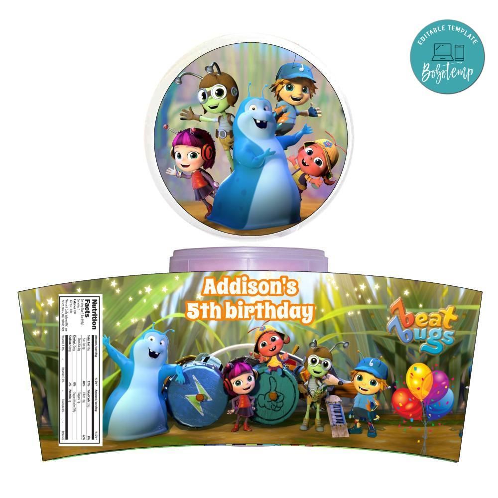 Beat Bugs Cotton Candy Label Template To Print At Home Instant Download