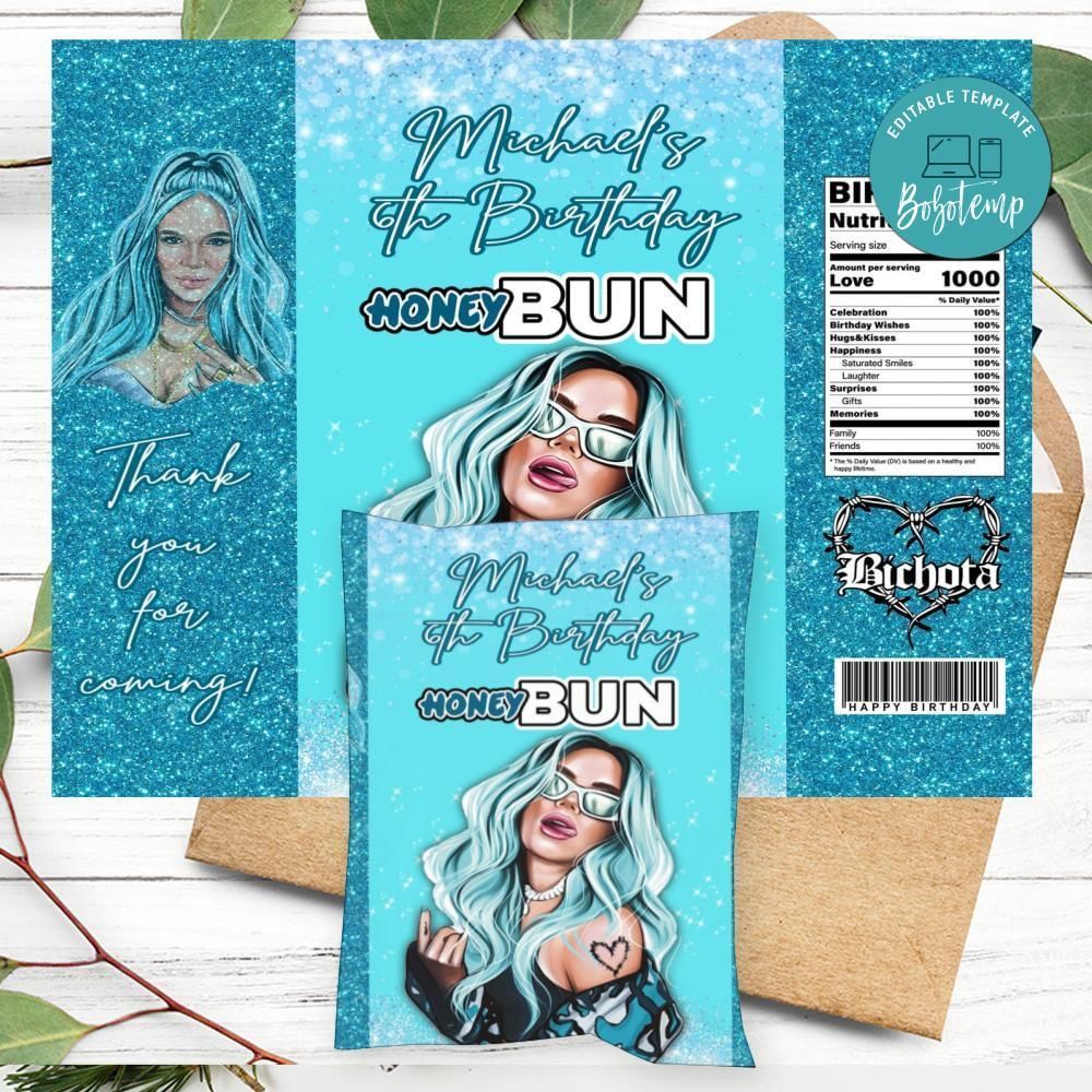 Karol G Honeybun Snack Bag Digital File Printable Instant Download