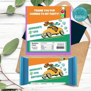 Go dog go Candy bar Label Customizable Template Instant Download