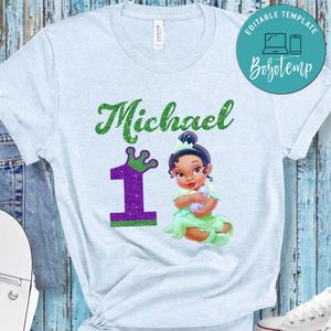 Princess Tiana Baby Birthday Girl Party PNG file template