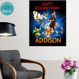 Avatar Airbender Birthday Poster Digital File Printable Instant Download
