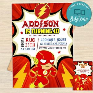 Flash Baby Invitation Template Free Thank You Card Printable