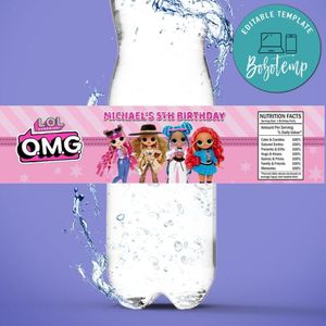 Omg surprise  Bottle Label Birthday Water Bottle Label Template to Print at Home Instant Download