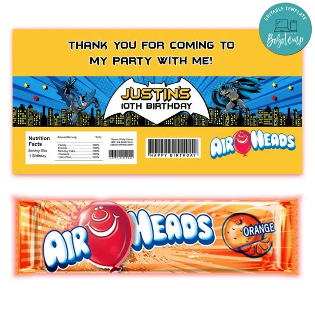 Batman Candy Wrapper Template Father's Day Chocolate Vuole Bar