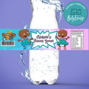 Phil and lil Gender Reveal Water Bottle Label Template to Print at Home Instant Download