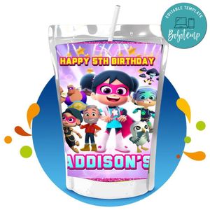 Starbeam Capri Sun Birthday Labels Digital File Printable Instant Download