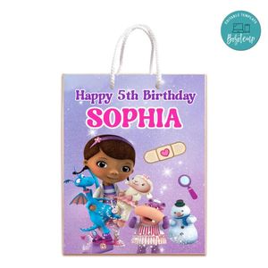 Doc Mcstuffins Gift Bag Label Template Printable Instant Download