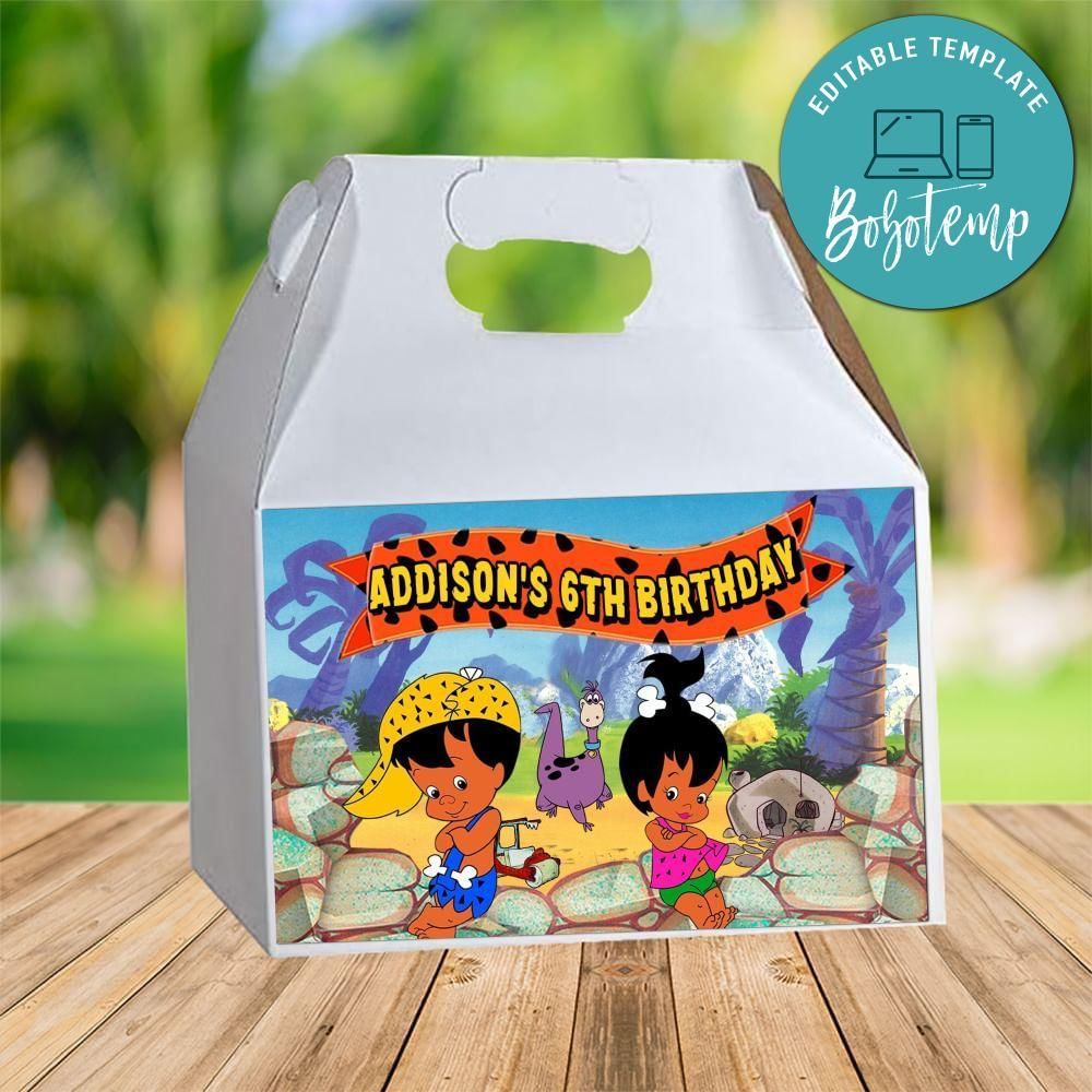 Flintstones Gable Box Digital File Printable Instant Download