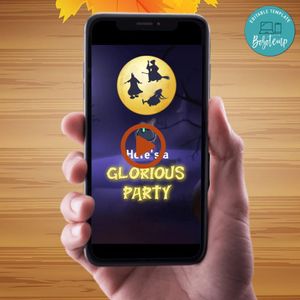 Hocus Pocus Halloween Video Invitation Digital Template Customizable Instant Download