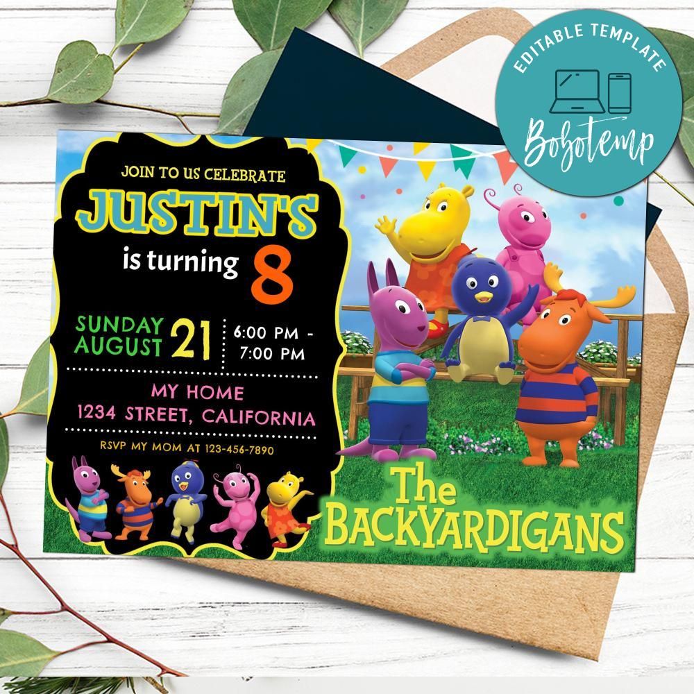 Backyardigans Invitation Customizable Template DIY | Bobotemp