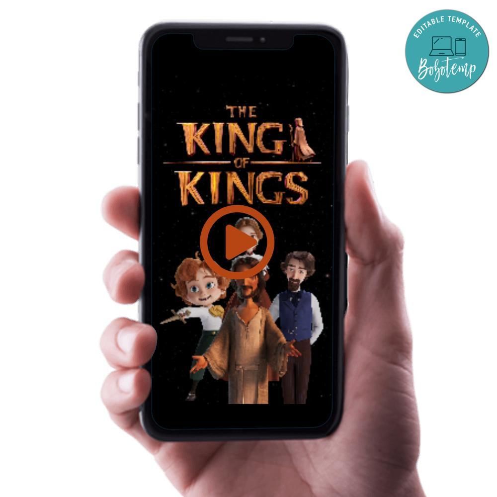 The King of Kings Video Birthday Invitation Digital Template Customizable Instant Download