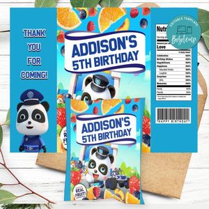 Babybus Police Birthday Party Fruit Snack Bag Digital File Printable Instant Download