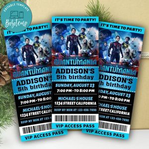 Ant Man And The Wasp Quantumania Ticket Invitation Customizable Template Instant Download