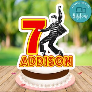 Elvis Cake Topper Template Printable Instant Download