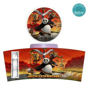 Kung Fu Panda Cotton Candy Label Template To Print At Home Instant Download