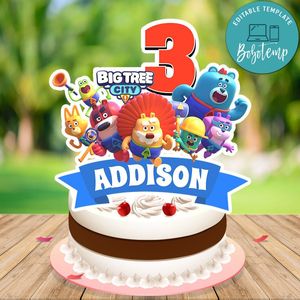 Big Tree City Cake Topper Template Printable Instant Download