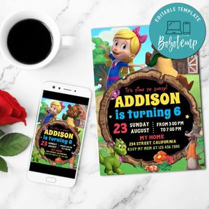 Goldie And Bear Mobile Invite Customizable Template Instant Download