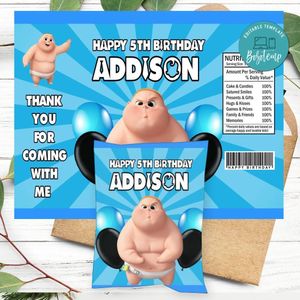 Jimbo boss baby Birthday Chip Bag Label Customizable Instant Download