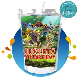 Legend of Zelda Capri Sun Birthday Labels Digital File Printable Instant Download