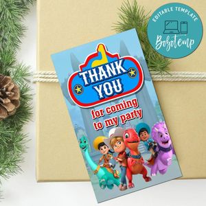 Dino Ranch Thank You Tag Customizable Template To Print At Home Instant Download