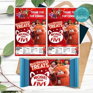Turning Red Rice Krispies Treats Template Printable Instant Download
