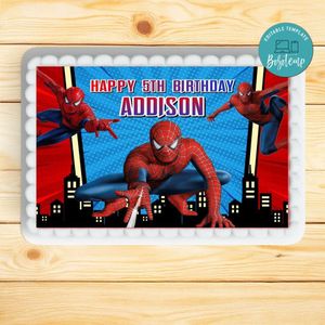 Spiderman Sheet Cake Template Printable Instant Download