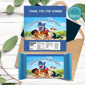 Sharkdog Candy Bar Label Customizable Template Instant Download