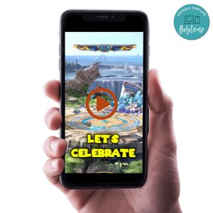 Super smash brothers Birthday Video Invitation Digital Template Customizable Instant Download