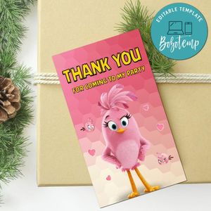 Stella Angry Birds Thank You Tag Customizable Template To Print At Home Instant Download