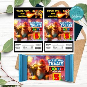 Bowser Rice Krispies Treats Template Printable Instant Download