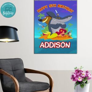 Zig & Sharko Birthday Poster Digital File Printable Instant Download