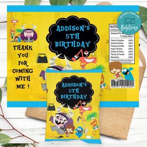 Foster's home Birthday Chip Bag Label Customizable Instant Download