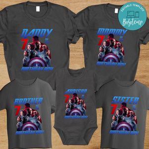 Captain America New World Family Birthday Party PNG file template