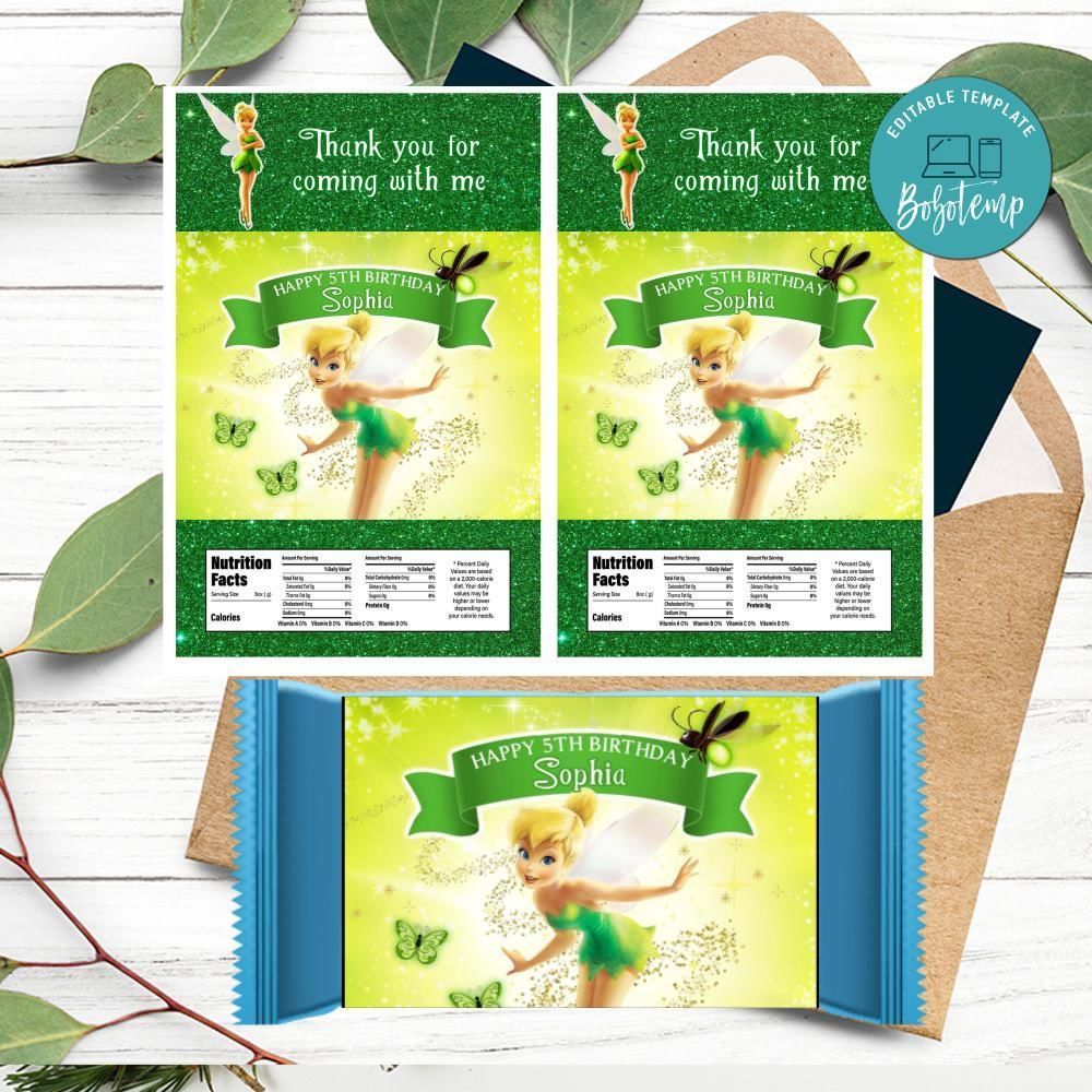 Tinkerbell Rice Krispies Treats Printable Instant Download