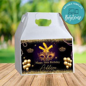 Masquerade Gable Box Digital File Printable Instant Download
