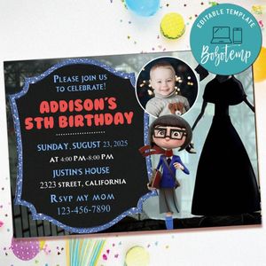 Dalia and the Red Book Birthday Invitation with Photo Customizable Template to Print at Home Instant Download
