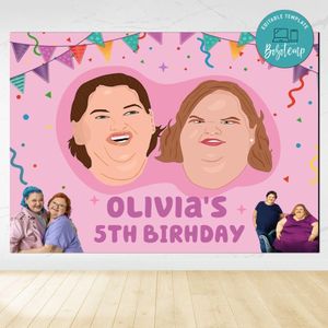 1000 Lb Sisters Birthday Backdrop Digital File Template Instant Download