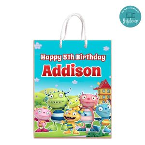 Henry Hugglemonster Gift Bag Label Template Printable Instant Download