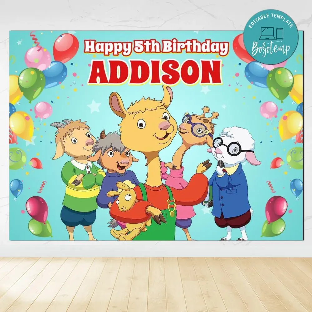 Llama Llama Birthday Backdrop Digital File Template Bobotemp Llama Llama Birthday Backdrop Digital File Template Bobotemp