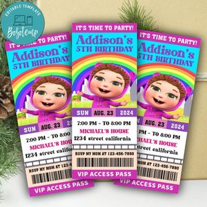 Baby Joy Joy Ticket Invitation Customizable Template Instant Download