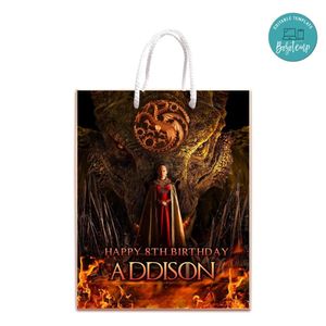 House Of The Dragon Gift Bag Label Template Printable Instant Download